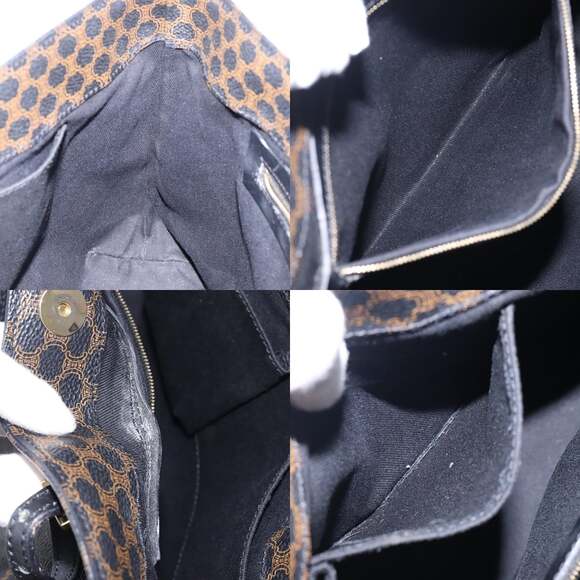 CELINE Macadam Canvas Tote Bag Pvc Leather Black Gold - Picture 12 of 12